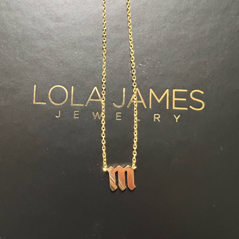 Lola James gothic letter necklace
